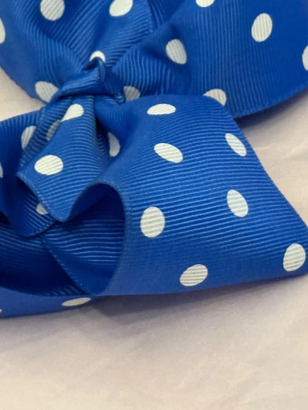 Royal Blue & White Polka Dot Grosgrain